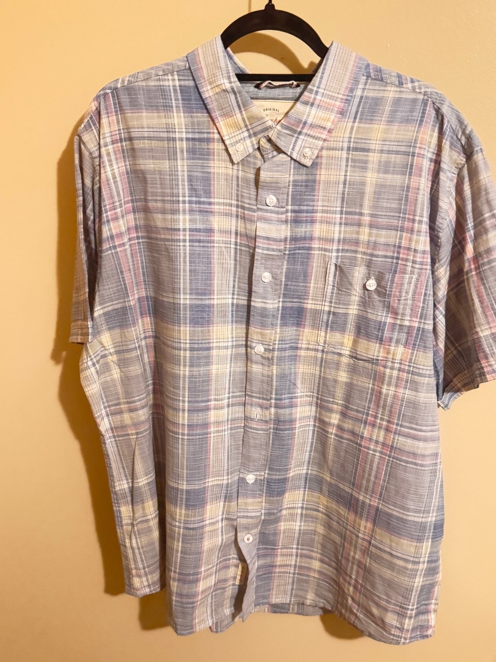Weatherproof Pastel Plaid Short-Sleeve Button-Down Shirt